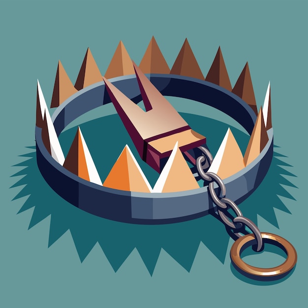 Bear Trap Vector Detailed and Realistic Illustration