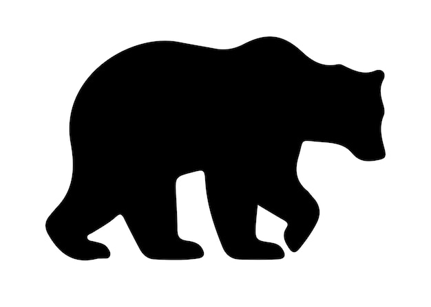 Bear vector silhouette Grizzly bear or polar bear silhouette flat vector animal silhouette