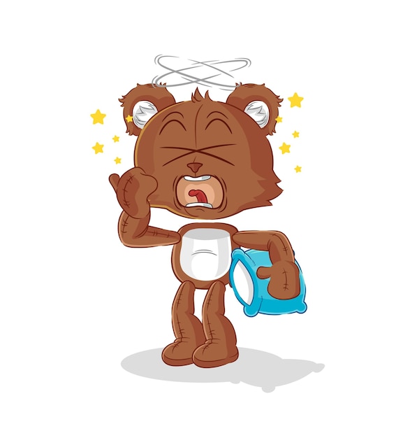 Bear yawn character cartoon mascot vector