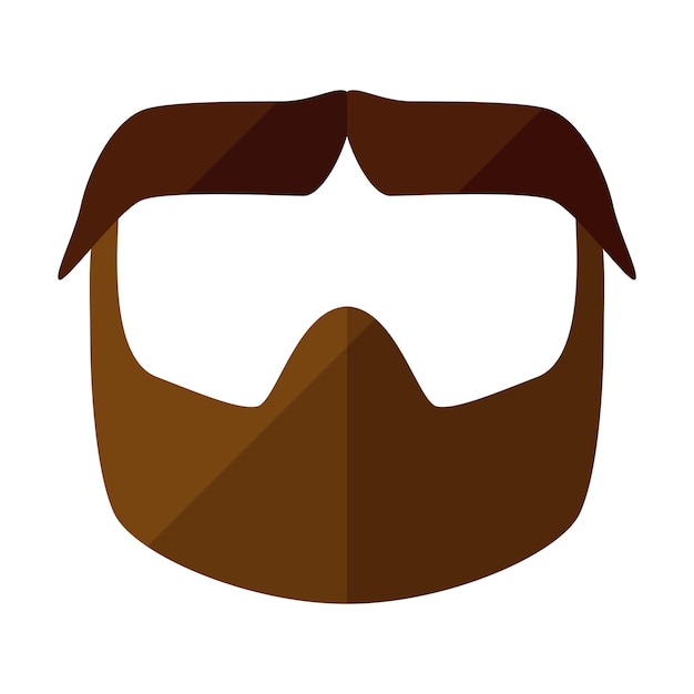 Beard flat icon with hipster mustache