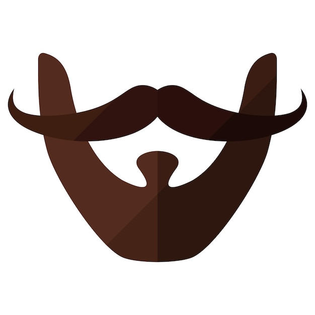 Beard flat icon with hipster mustache