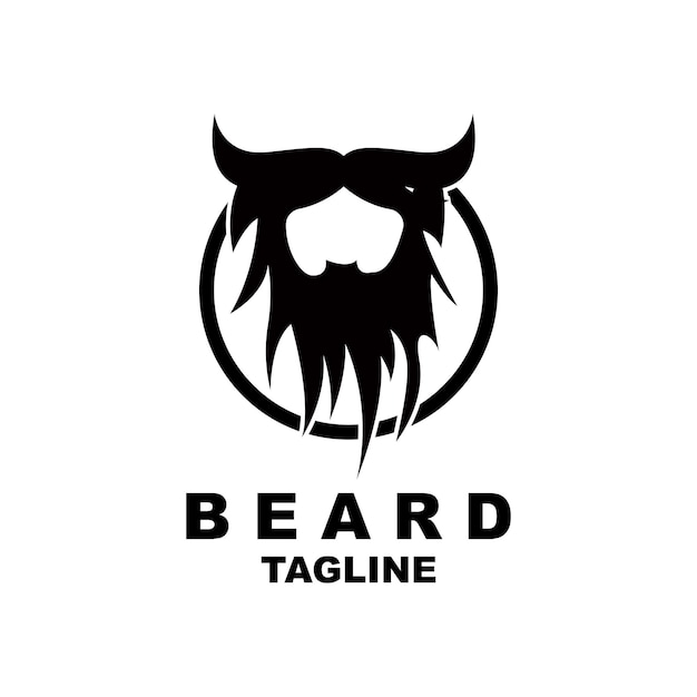 Beard Logo Design Male Look Hair Vector Men's Barbershop Style Design