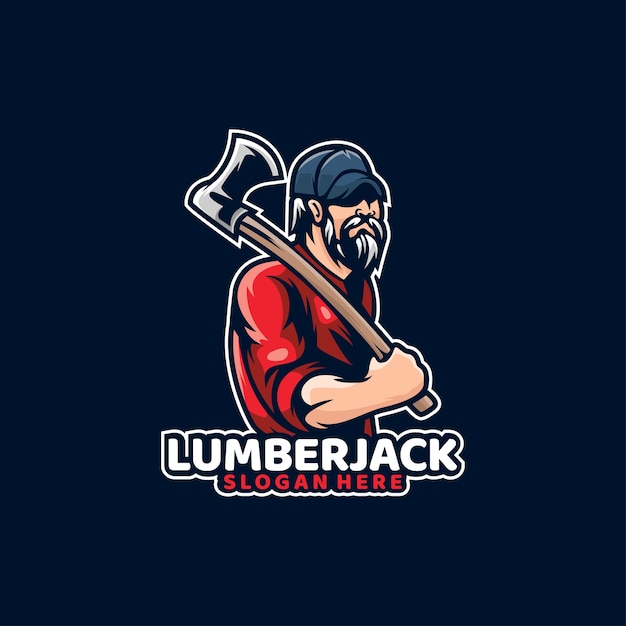 Beard lumberjack badge forest timber