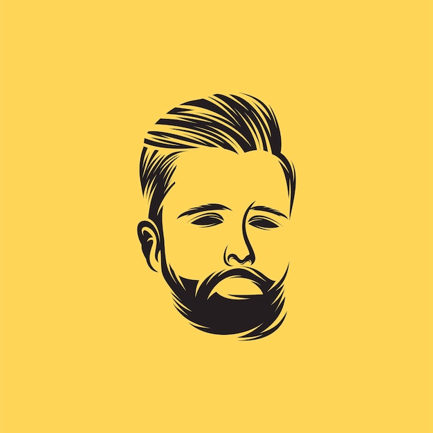 Beard man logo  design vector illustration