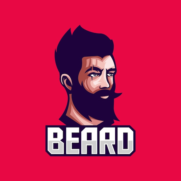 Beard mascot logo