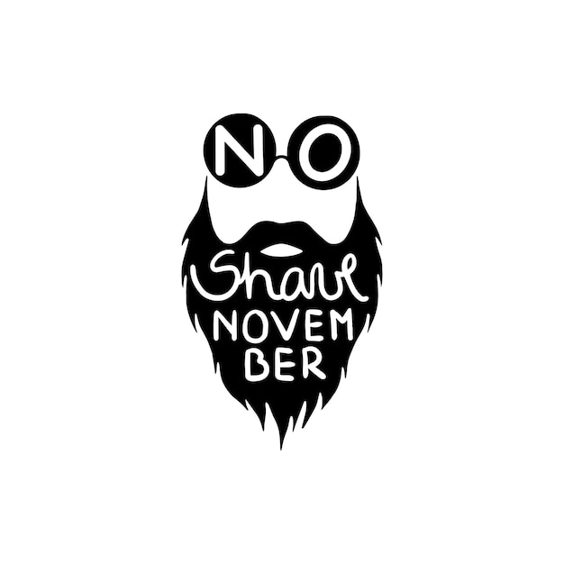 Beard silhouette with No Shave November lettering.