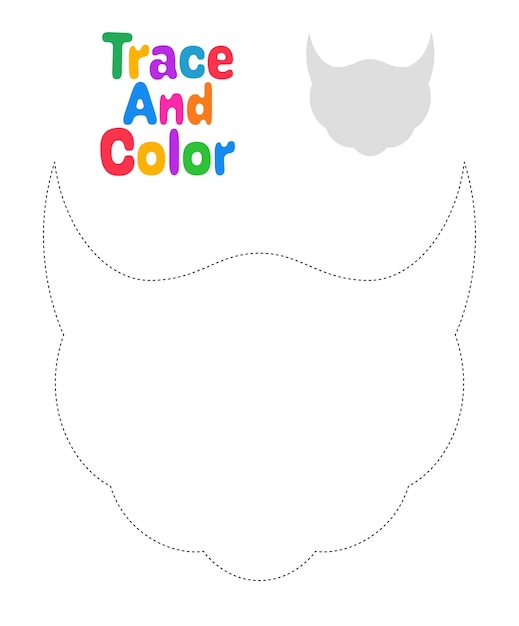 Beard tracing worksheet for kids