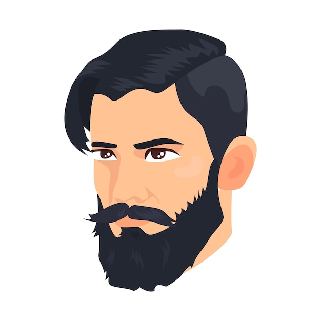 Bearded Brunet icon Colored vector element from beards collection Creative Bearded Brunet icon for web design templates and infographics