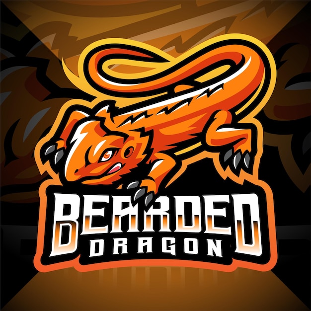 Bearded dragon esport mascot logo