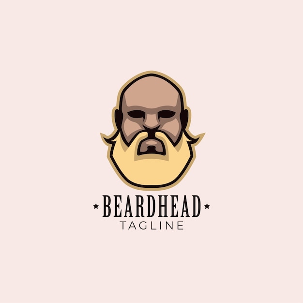 Bearded head man avatar logo design