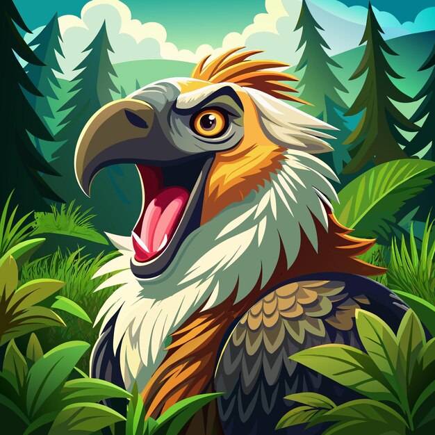 Bearded Vulture bird shy passionate laughs forest vector