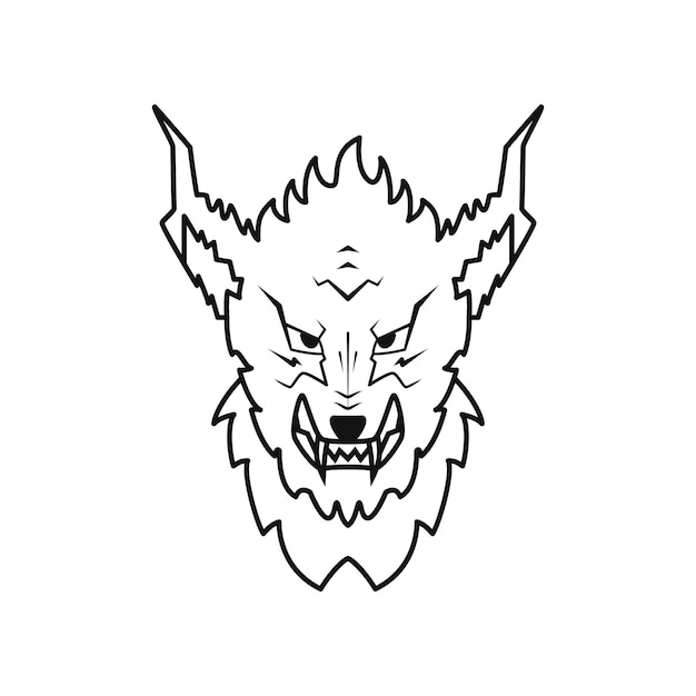 beast hyna logo concept. scary, animal and line lart style. use for logo, symbol and t shirt design