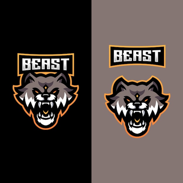 Beast Mascot logo for sports gaming esports team