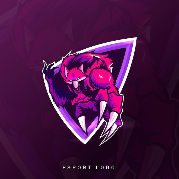 Vector beast wolf esport gaming mascot logo