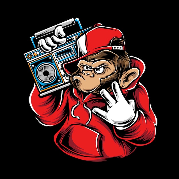 Beat box monkey illustration