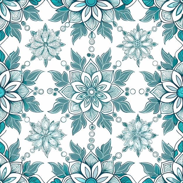 Vector beatutiful decorative floral seamless pattern