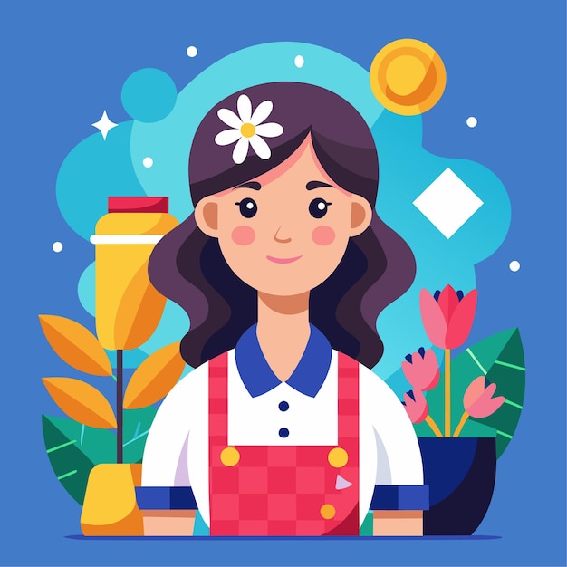 Beautician Vector Character in Flat Style