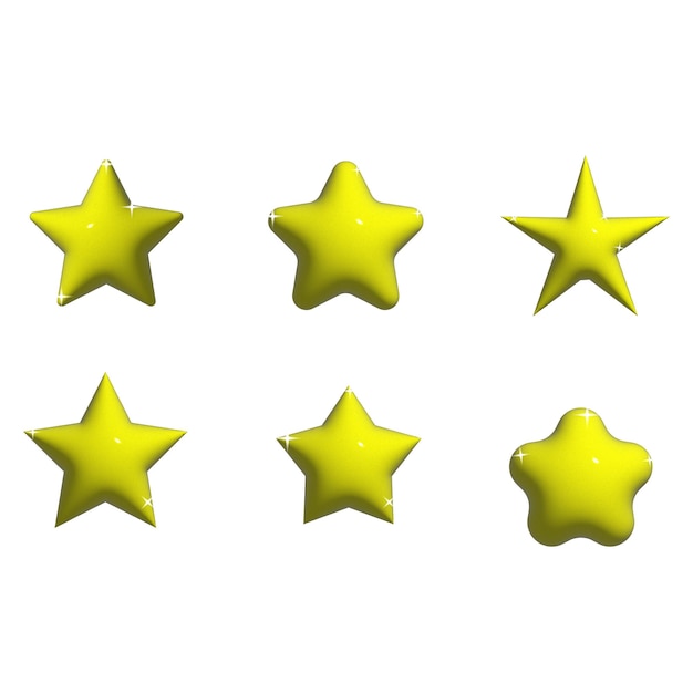 Beautiful 3D stars collection Editable