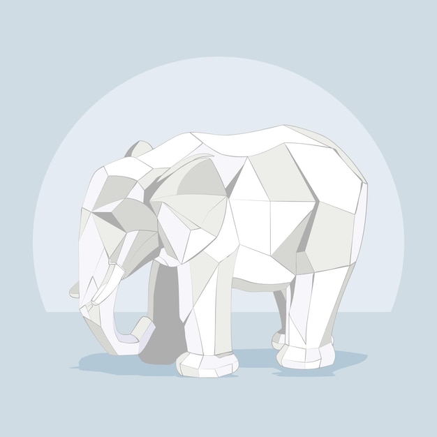 Beautiful abstract geometric elephant illustration