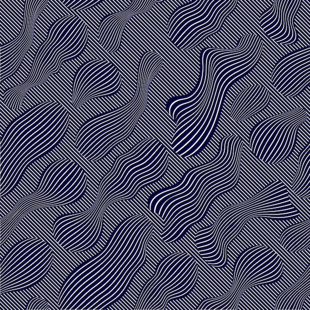 Beautiful abstract shapes flowing seamless vector background, stripy fluids pattern, wallpaper or website background.