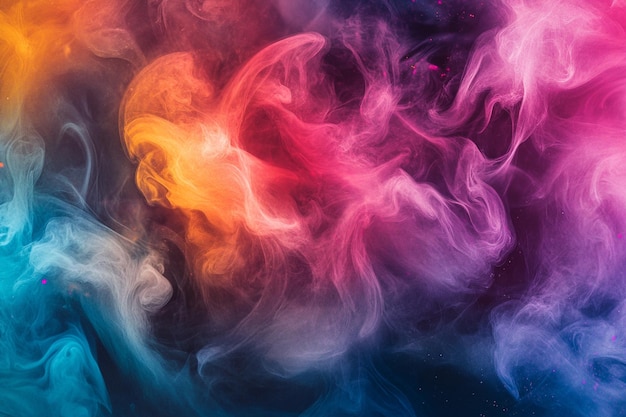 Beautiful abstract smoke illustration design Thick colorful blue pink and purple smoke