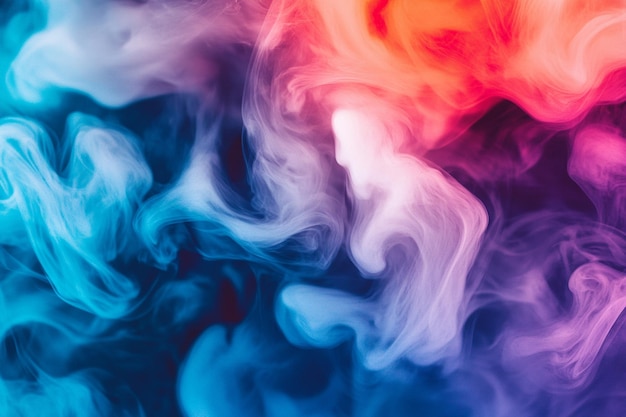 Beautiful abstract smoke illustration design Thick colorful blue pink and purple smoke