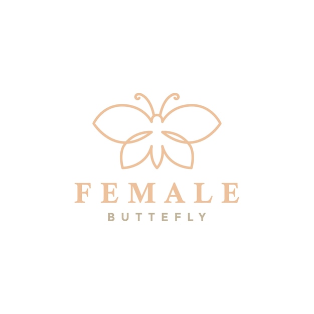 Beautiful aesthetic butterfly logo design