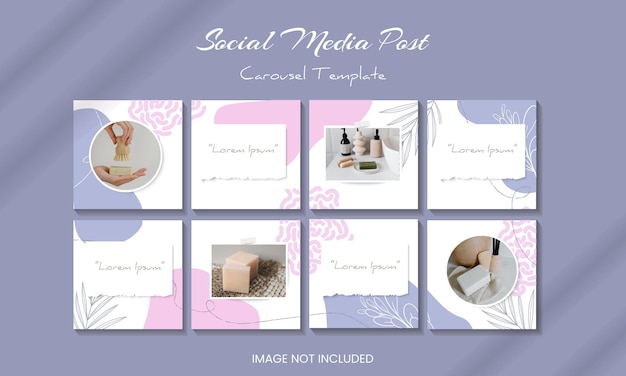 Beautiful aesthetic Instagram carousel feed post template