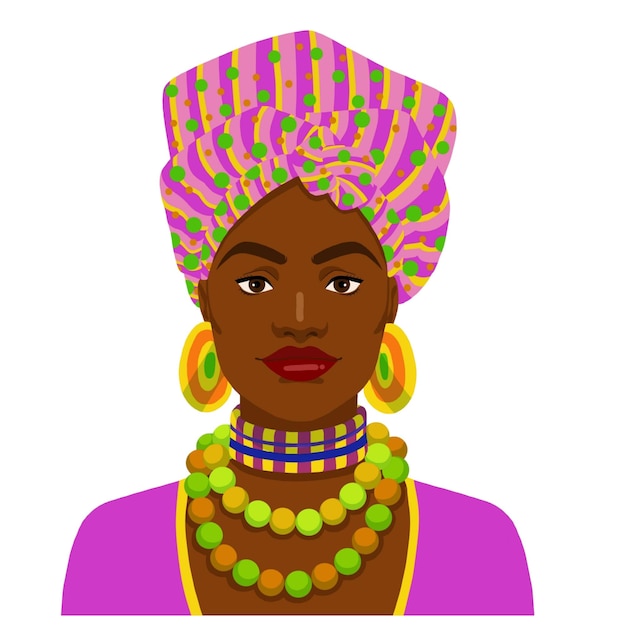 Beautiful African Woman in Colorful Clothes