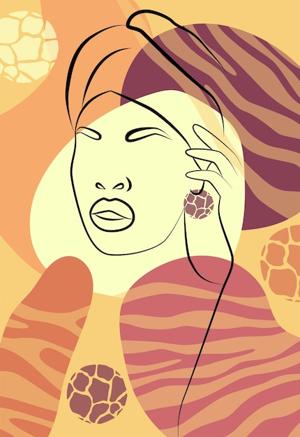 Beautiful African woman Wall art in the style of Pop art