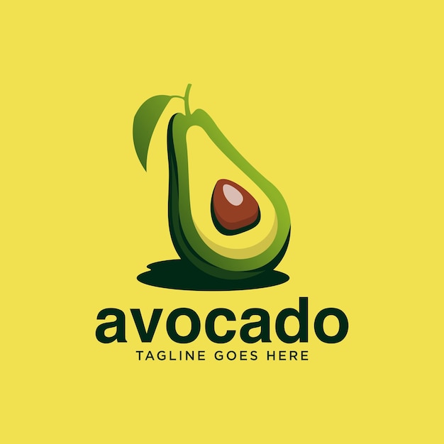 beautiful avocado fruit vector design logo