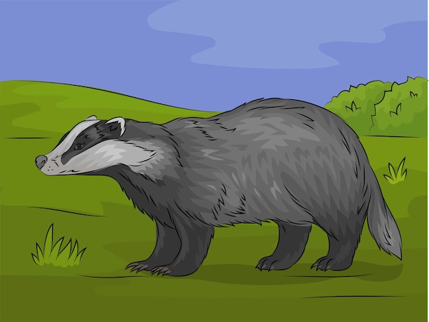 Beautiful badger in forset