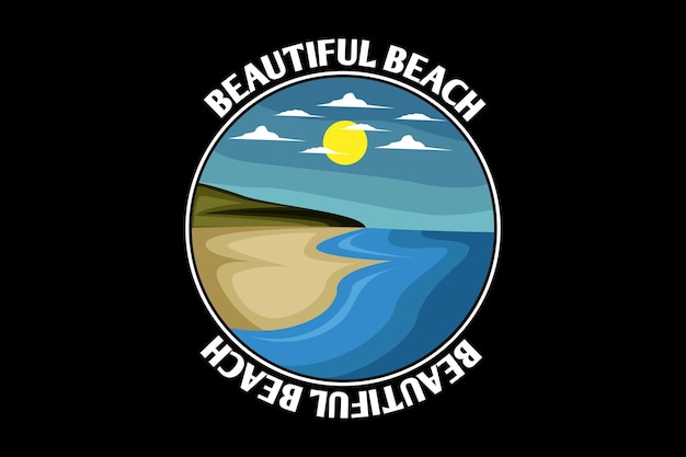 Beautiful beach retro design landscape