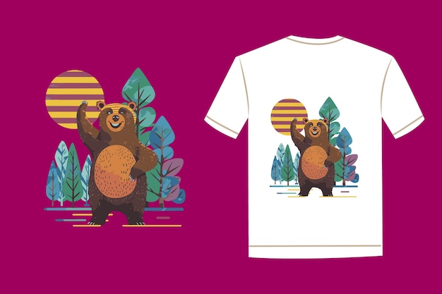 A beautiful Bear and Crisma tree classic tshirt design