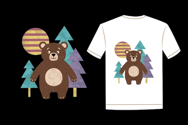 A beautiful Bear and Crisma tree classic tshirt design