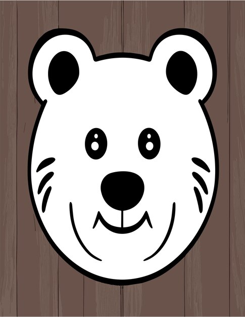 Beautiful Bear Face 2D Vector Design