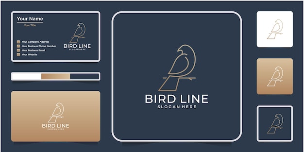 Beautiful bird line art  logo design inspiration