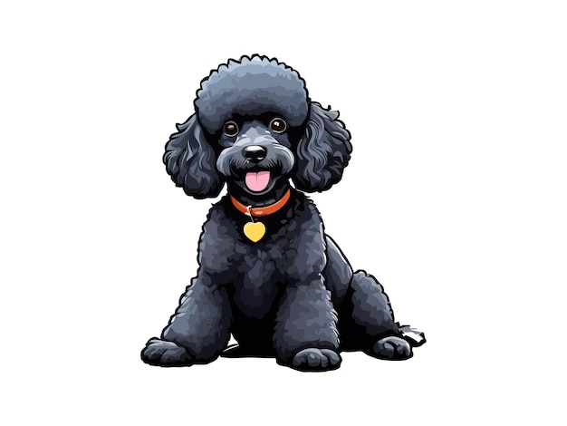 Beautiful Black Poodle dog Clipart Illustrations amp vector