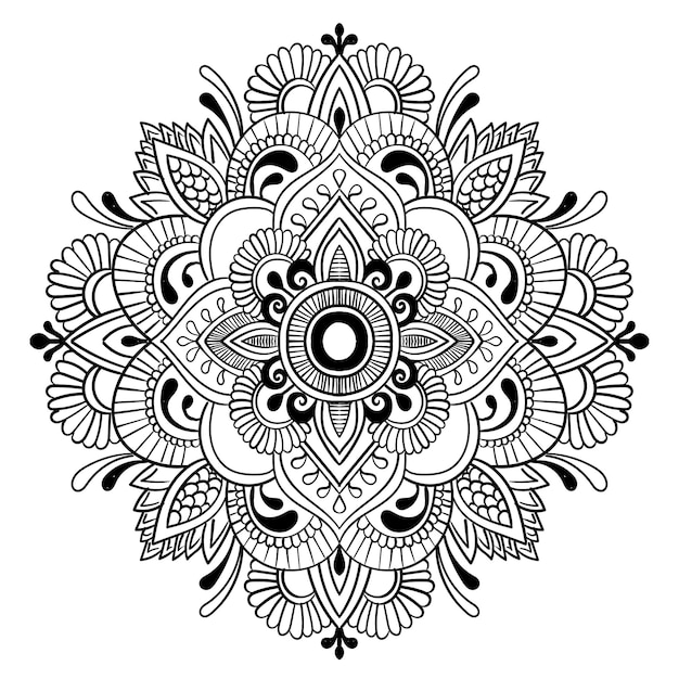 beautiful black and white mandala pattern