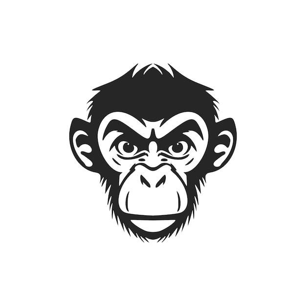 Beautiful black and white primate logo vector for your company's identity