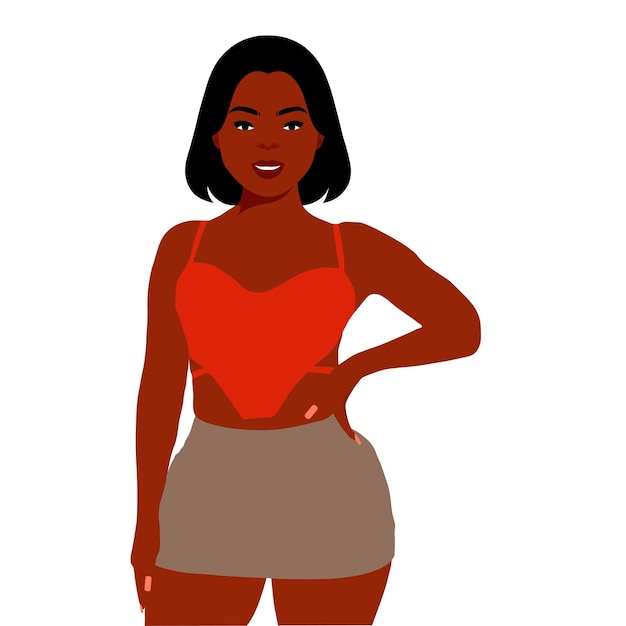 Beautiful black woman in elegant art style vector