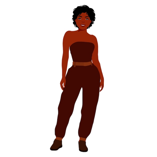 Beautiful black woman in elegant art style vector