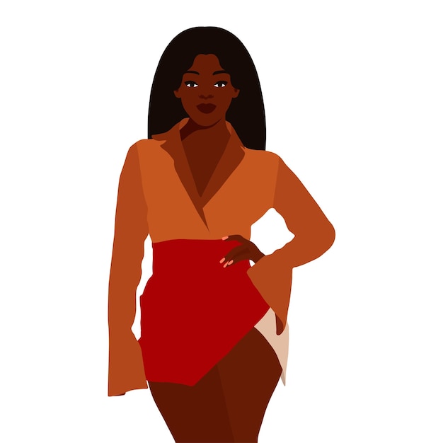 Beautiful black woman in elegant art style vector