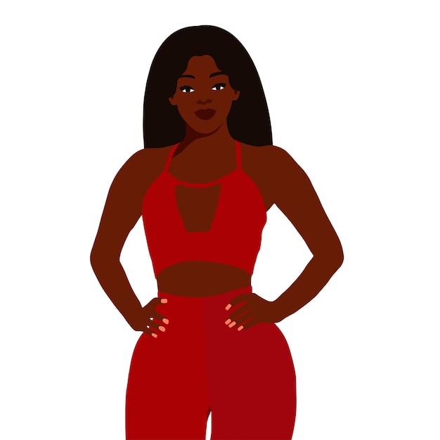 Beautiful black woman in elegant art style vector