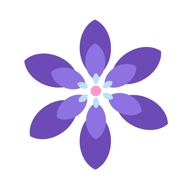 Vector beautiful blue flower petal gradient