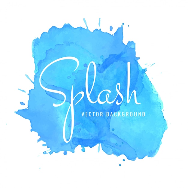 Beautiful blue watercolor splash design