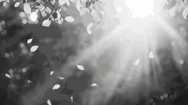 Vector beautiful blurry black and white nature background