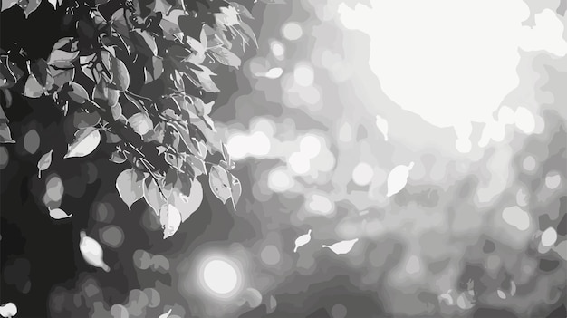 Vector beautiful blurry black and white nature background