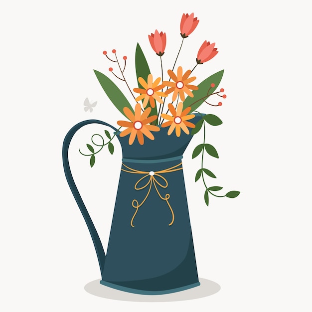 beautiful bouquet of flowers in jug