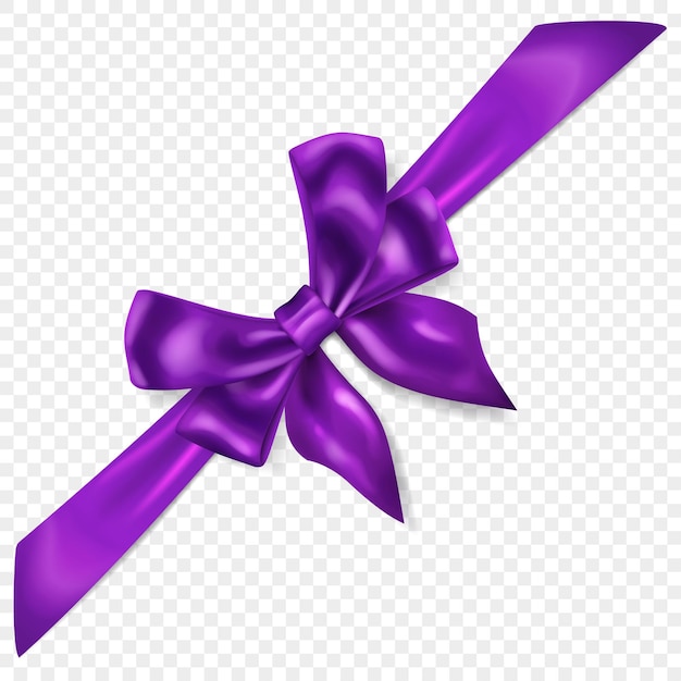 Vector beautiful bow with diagonally ribbon